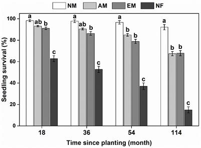 Compatible Mycorrhizal Types Contribute to a Better Design for Mixed Eucalyptus Plantations